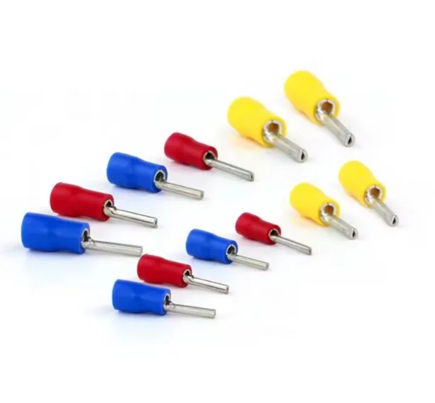 PTV1.25-10/2-10/3.5-10/5.5-13 PTV Series Pin Terminal Connector Tinned Copper Insulated PVC Ferrules Wire Connector Lugs
