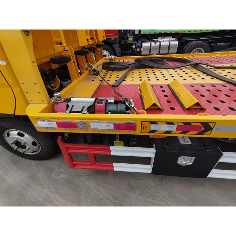 High Quality 4.5 Ton Used Diesel Container Flatbed Trailer Wrecker Truck New Condition 4x2 Drive Left Steering for Sale