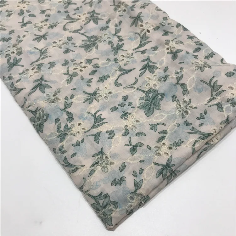 Elegant Design Cotton Lace Dresses Yellow floral Embroidered Textile Cotton Dry Lace Embroidery Cotton Swiss Voile Lace Fabric