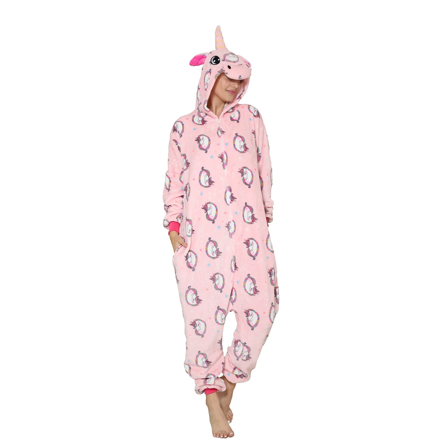 Wholesale Carnival Costume Pajamas Pink Unicorn Animal Halloween Costumes Cosplay Sleepwear Costume