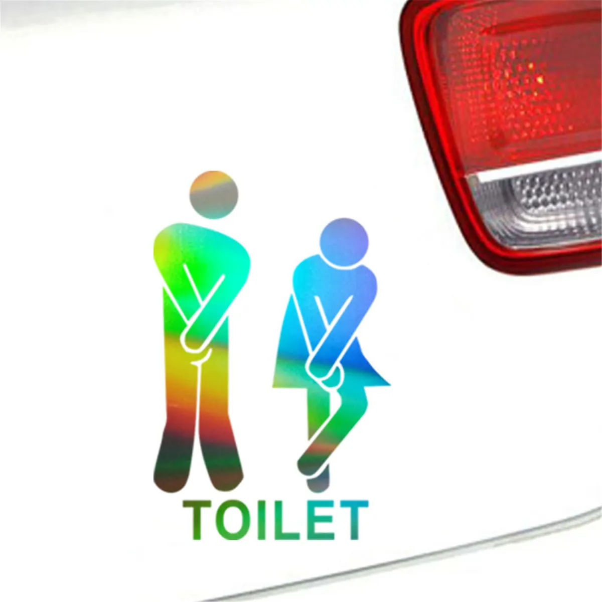 Toilet Men And Women Sign Car Laser Sticker Vinyl Decal Car Truck Bumper Window Laptop Sticker Decor Gift Die Cut Decals Glass