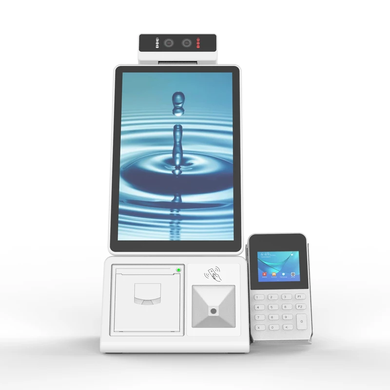 10.1 inch desktop facial payment kiosk Android pos payment machine with pos terminal holder for bank card credit card payment