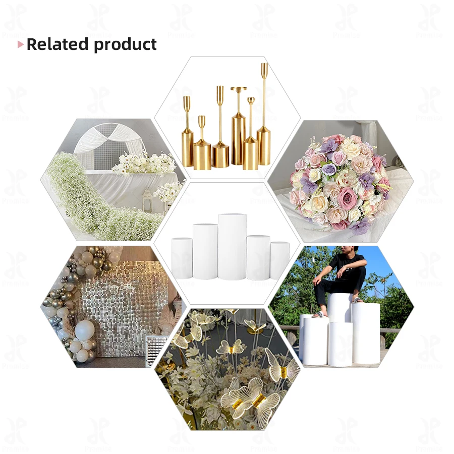 Matel Wedding Road Guide Props White Column Hollow Flower Stand Set for Decoration