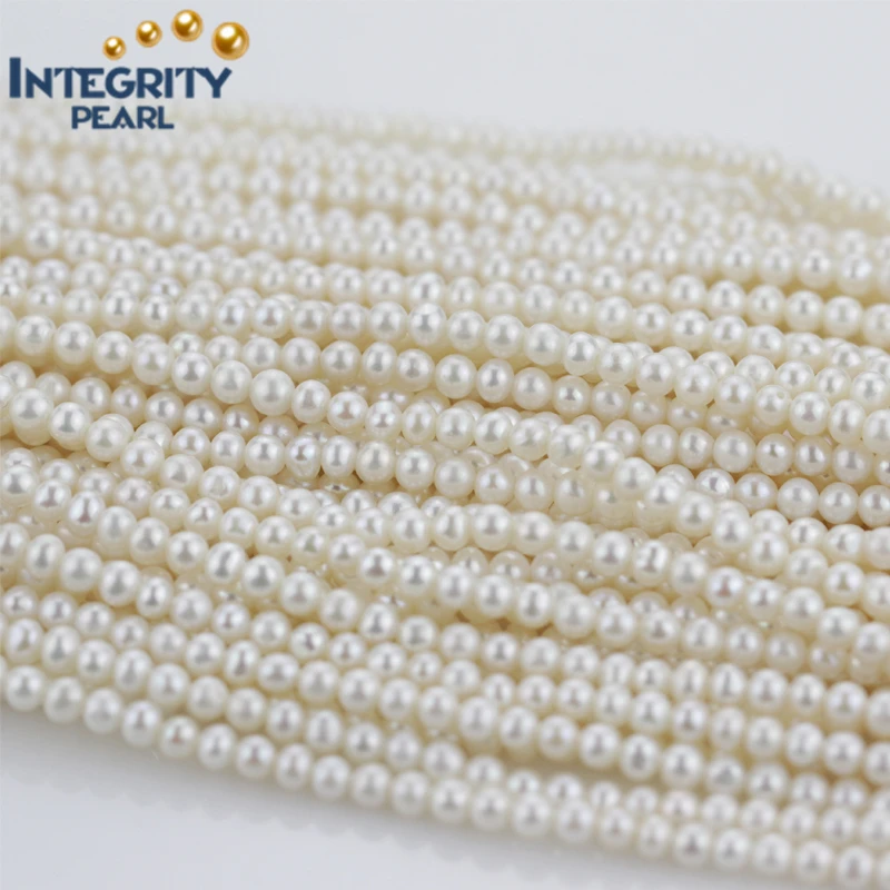 freshwater pearl raw material 3-4mm AA- grade off round natural color small mini size natural pearl