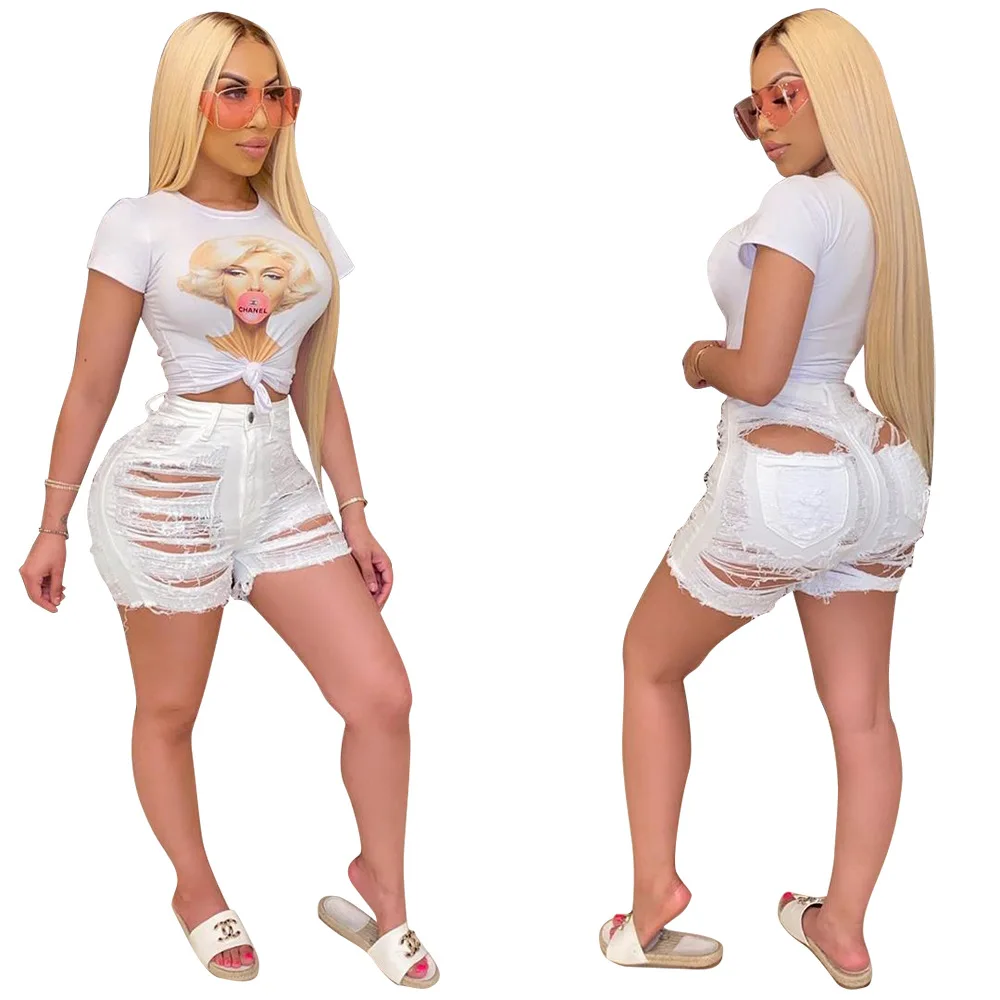 Горячая Распродажа пикантные классические женские джинсовые брюки с бахромой женские рваные джинсы короткие