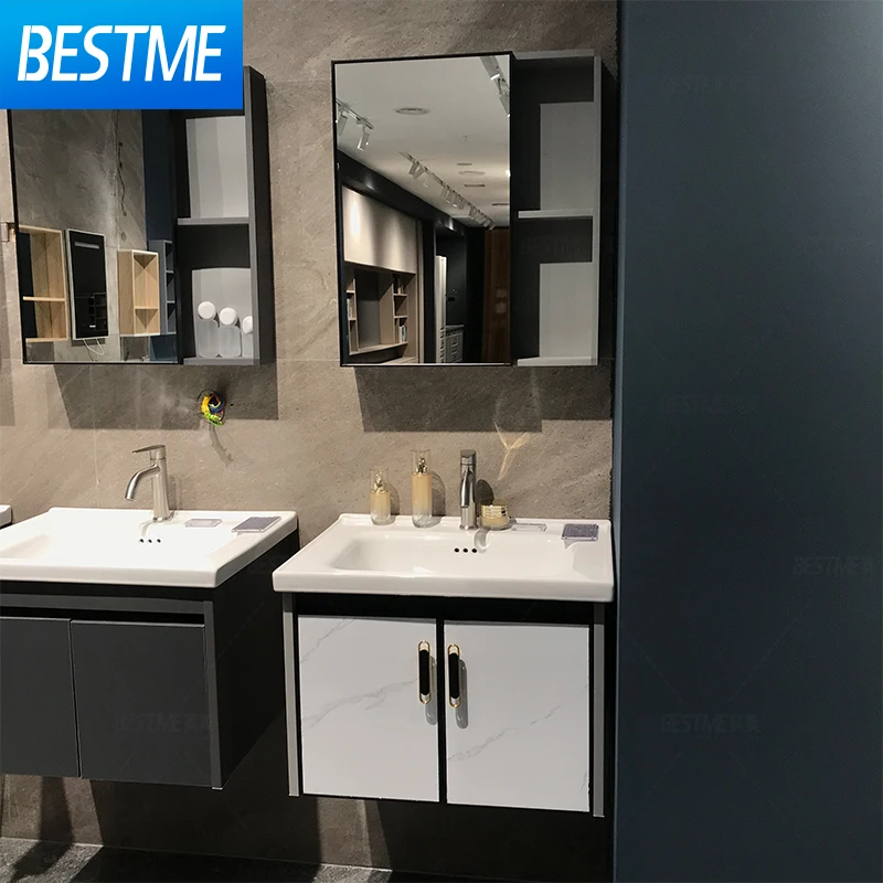Bathroom Washbasin Cabinet Vanity Bathroom Cabinet Waterproof Aluminum Bathroom Vanity Wall Mounted Sink