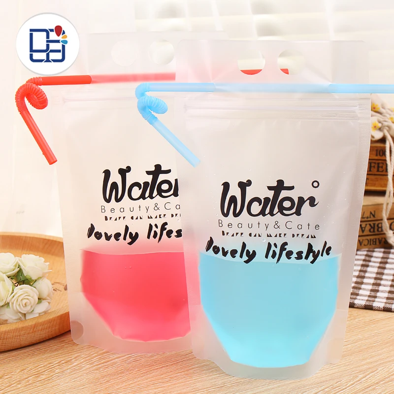 
Stock products soda water drink frosted plastic beverage packaging bag for custom 
