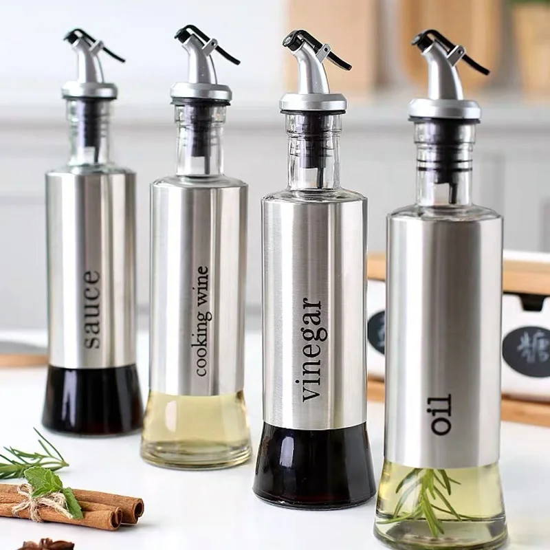 Glass Oil Dispenser Bottle with Best Quality Stainless Steel
