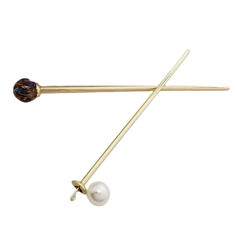 Wholesale gold plated color Japanese style copper hairpin semi-finished design suitable for DIY handmade