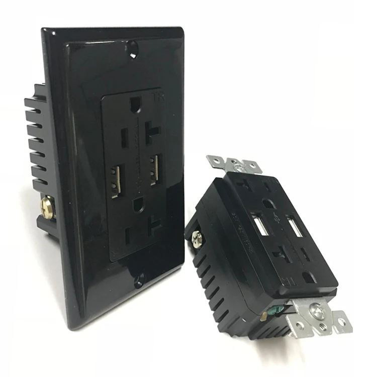 American Dual power receptacle Type A USB port wall socket duplex 2.1A Usb Outlet Sockets for Household
