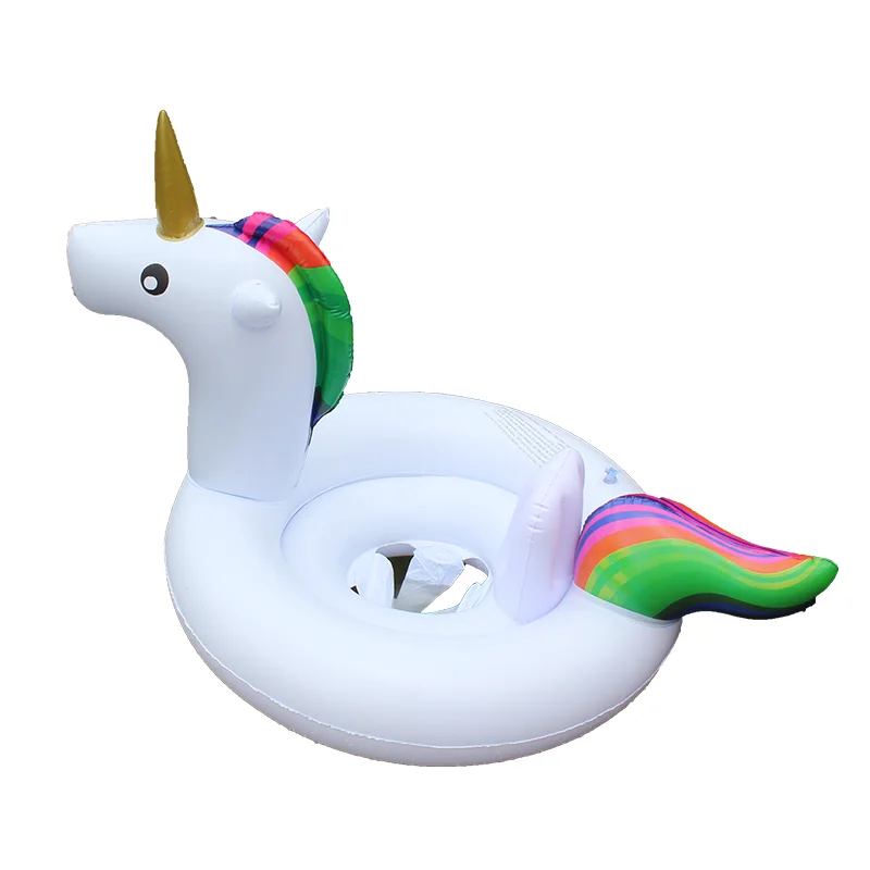 
Factory Inflatable toys PVC swimming seat swan shaped infant bath float ring for baby Unicorns sit in circles 