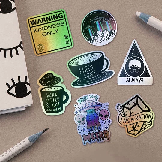 circle pattern security cut ink x11 backing hologram die vinyl paper blank roll 8.5 with sheet custom holographic sticker sheet