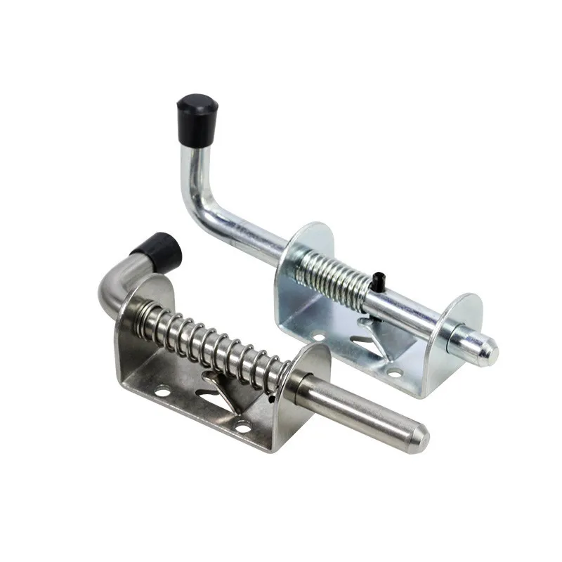 RHETECH Spring Loaded Barrel Bolt Latch Pin Lock 145mm Heavy Duty Black Powder Coat