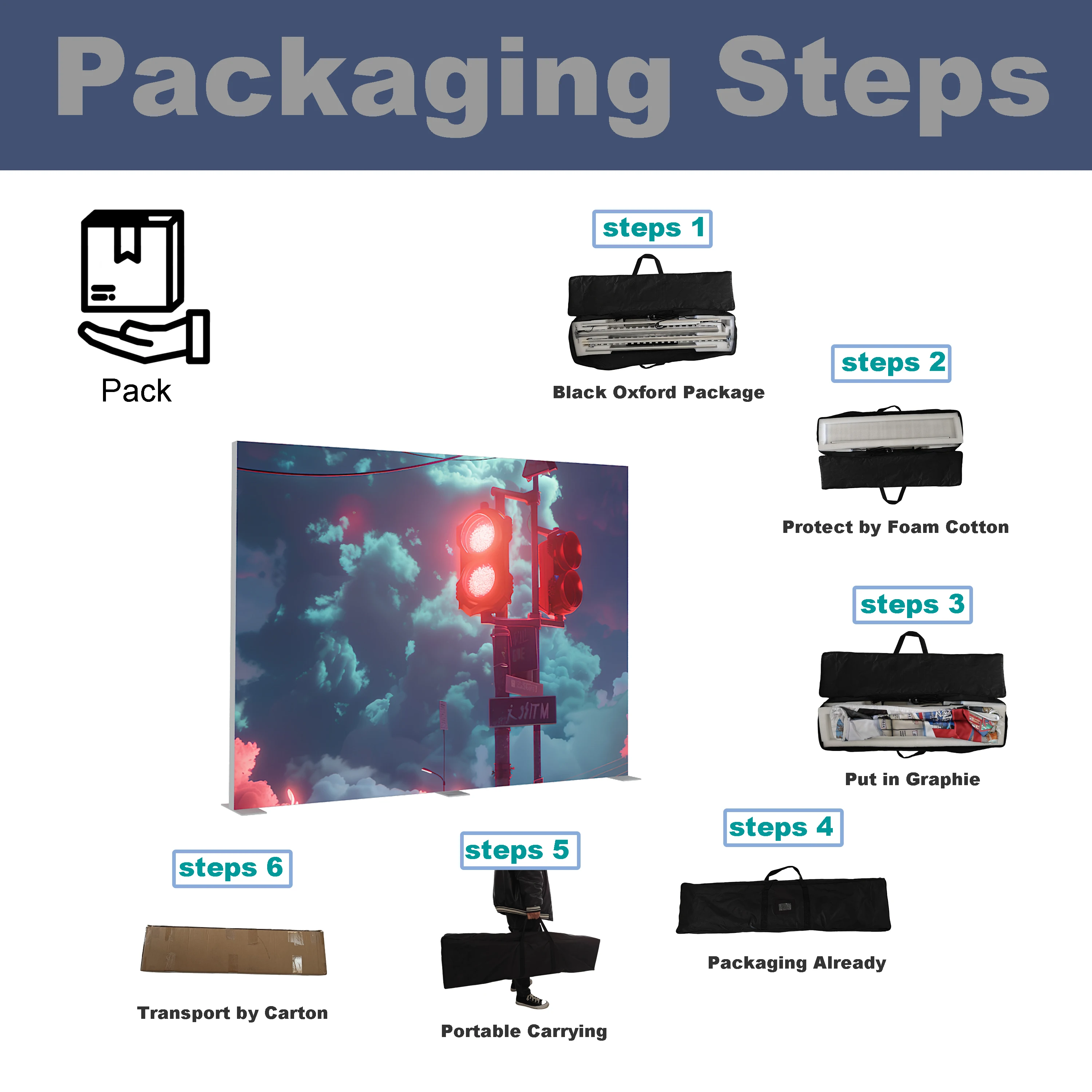 SEG fabric frameless advertising display LED light boxes Wall Display Easy Light box Led Portable Save Manpower Fabric Light Box