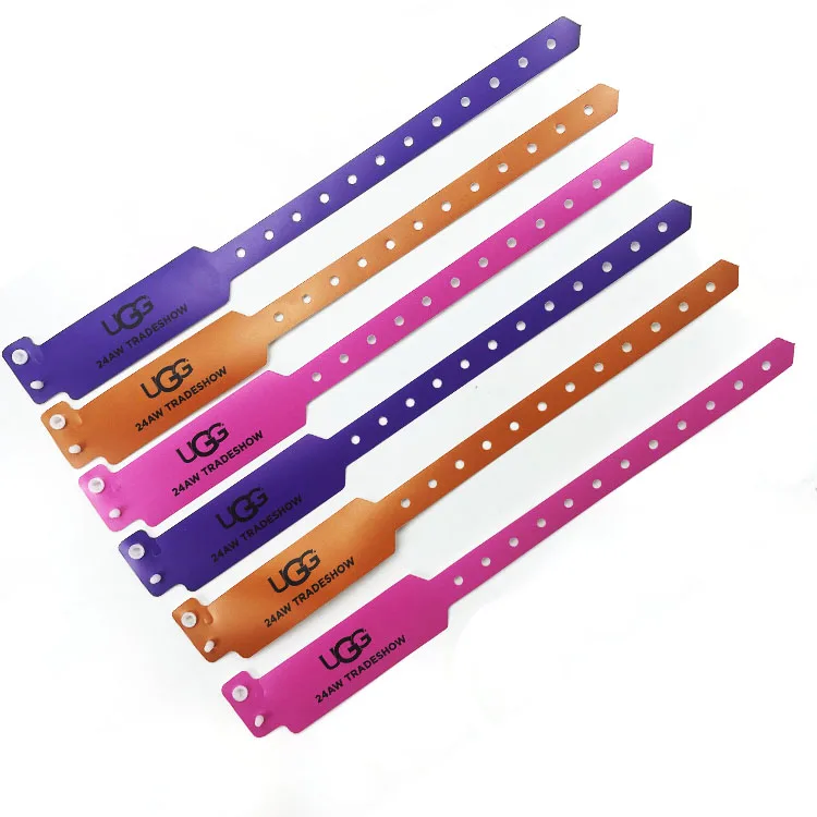Wholesale Event Bracelet Customized One Time Use L Shape PVC Plastic Vinyl Wristbands