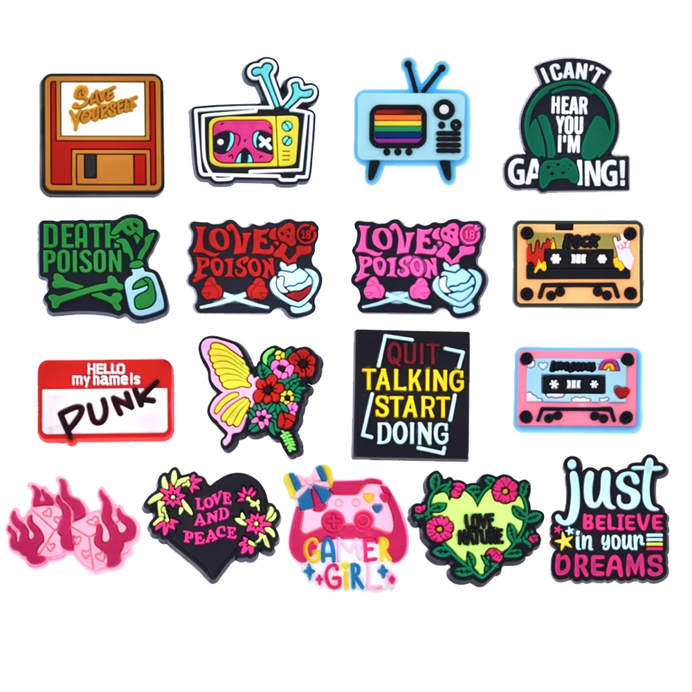 Wholesale Luxury Designer Pvc & Rubber Shoe Charms Custom Button & Applique Decorations For Shoes & Clogs