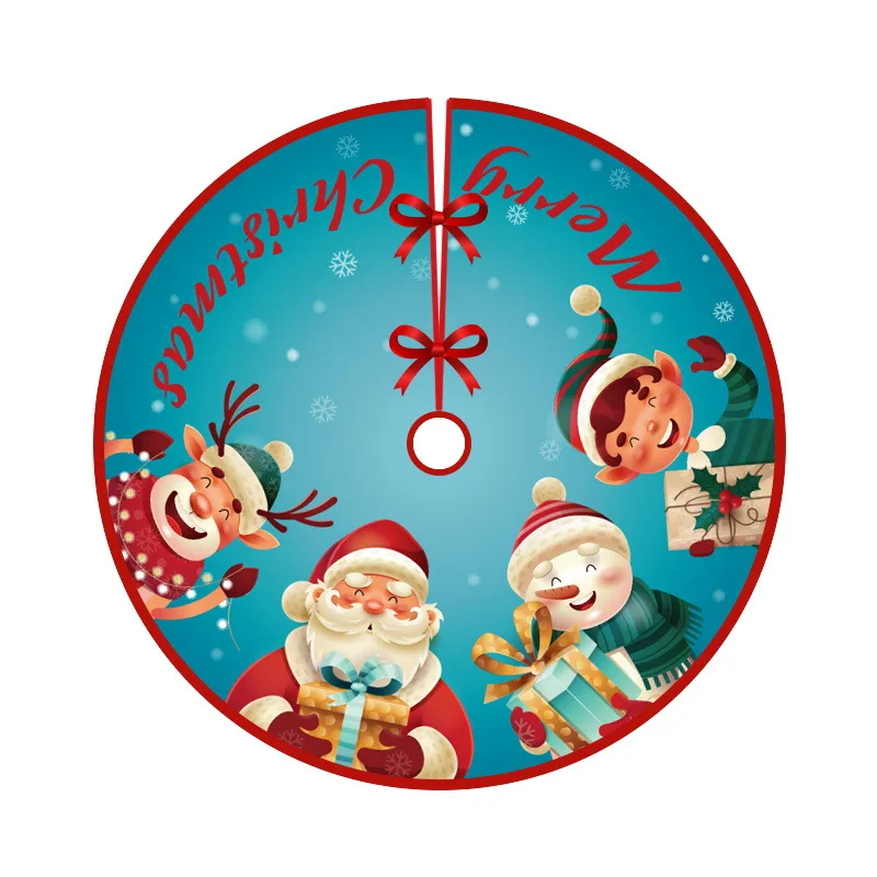 Christmas Tree Skirt 90cm Santa Claus ManyPattern Choice Christmas Tree Ornaments Mat Xmas Tree Skirt For Christmas Decoration