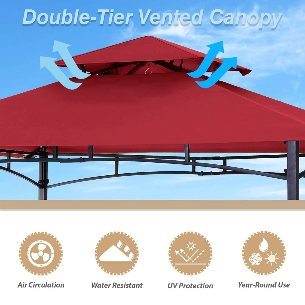 Minimalist Waterproof 8 x 5 Replacement Grill Gazebo Canopy Cover Barbecue Grill Tent