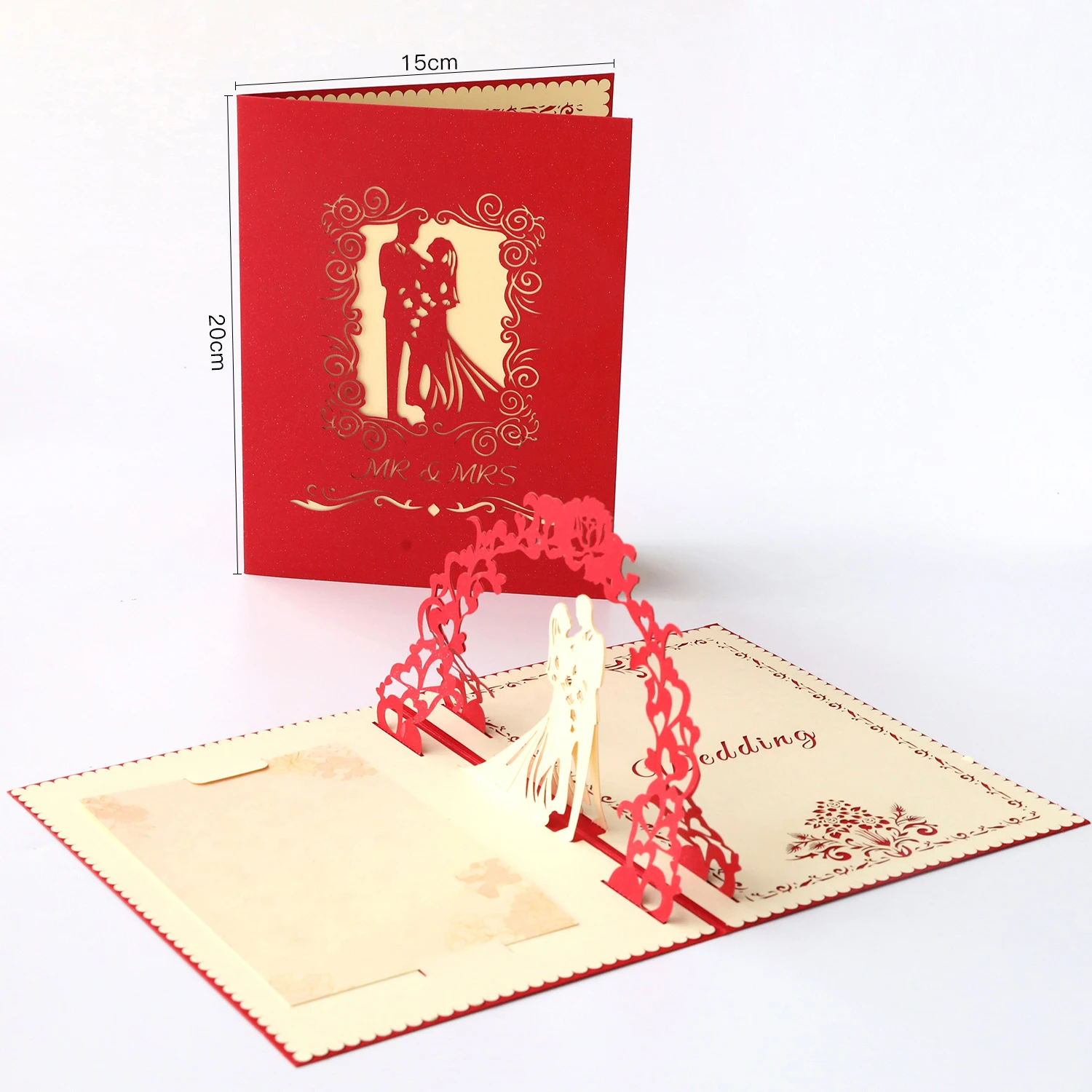 Wholesale greeting 3D hollow-out wedding cards products laser cut wedding invitations
