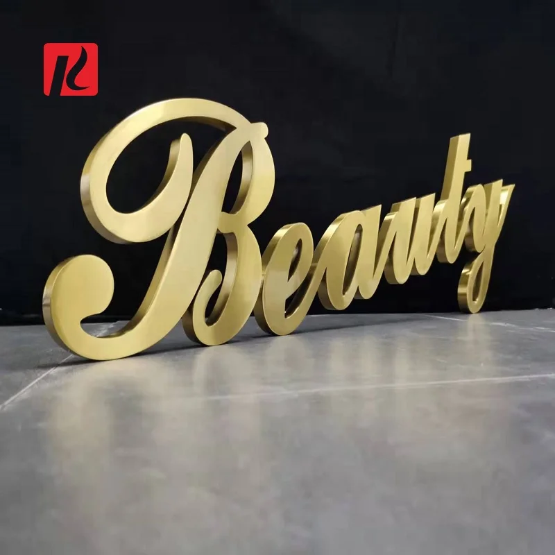 Kexian Custom Indoor Wall Mounted Logo Letters Sign Lashes Nails Shop Non Illuminated Metal Letters Company Name Sign