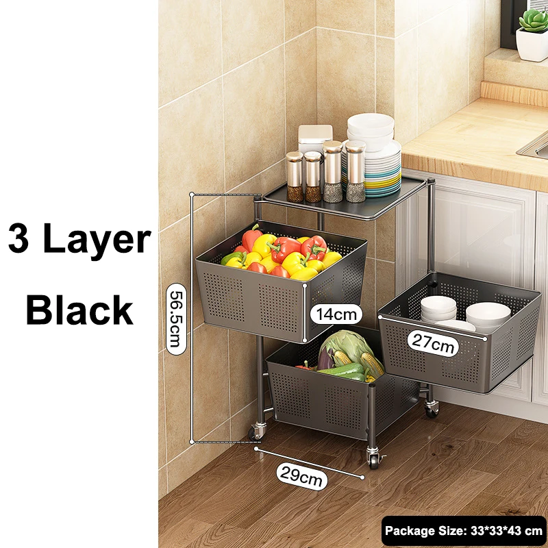 AIMINO RTS Square Foldable 3/4 /5 tier movable 360 degree rotating cylindrical storage rack narrow space storage organizer