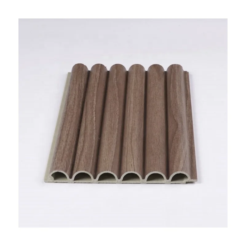 semicircle hollow WPC interior seamless corrugated board wood slatted timber PVC wall wainscoting panels