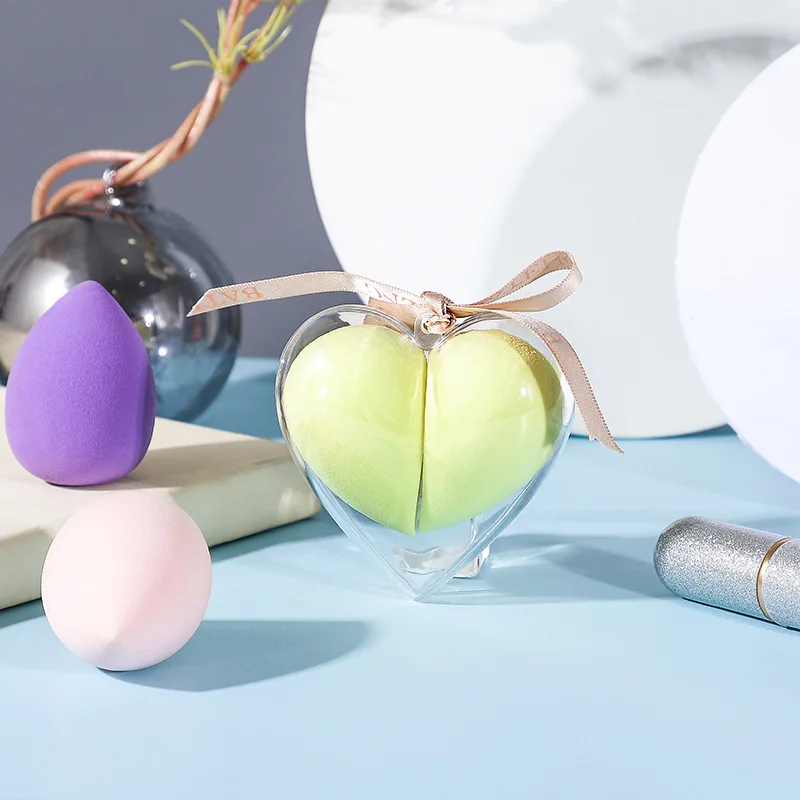 Wholesale Super Soft Heart-shaped Makeup Puff Kits Powder Puff Custom Blending Sponge Puff Makeup