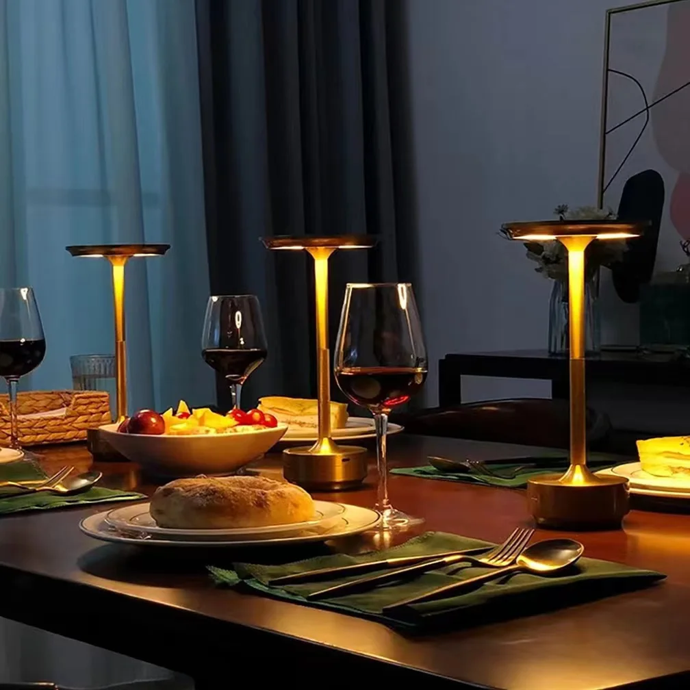 LED Cordless Table Lamps Portable Rechargeable 5000mAh Outdoor Table Lamp 3 Color Stepless Dimmable Battery Powered Lamp