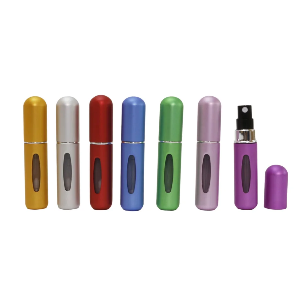 Travel mini portable 5ml perfume bottle aluminum spray bottle empty aluminum refillable perfume atomizer spray bottles
