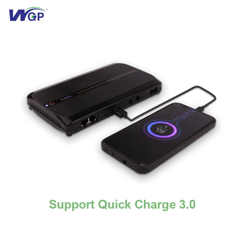 WGP Multi Outputs Quick Charge 36W 5V 9V 12V 24V 48V Online POE Mini UPS Backup for ONT CPE WiFi Router Camera Modem AP