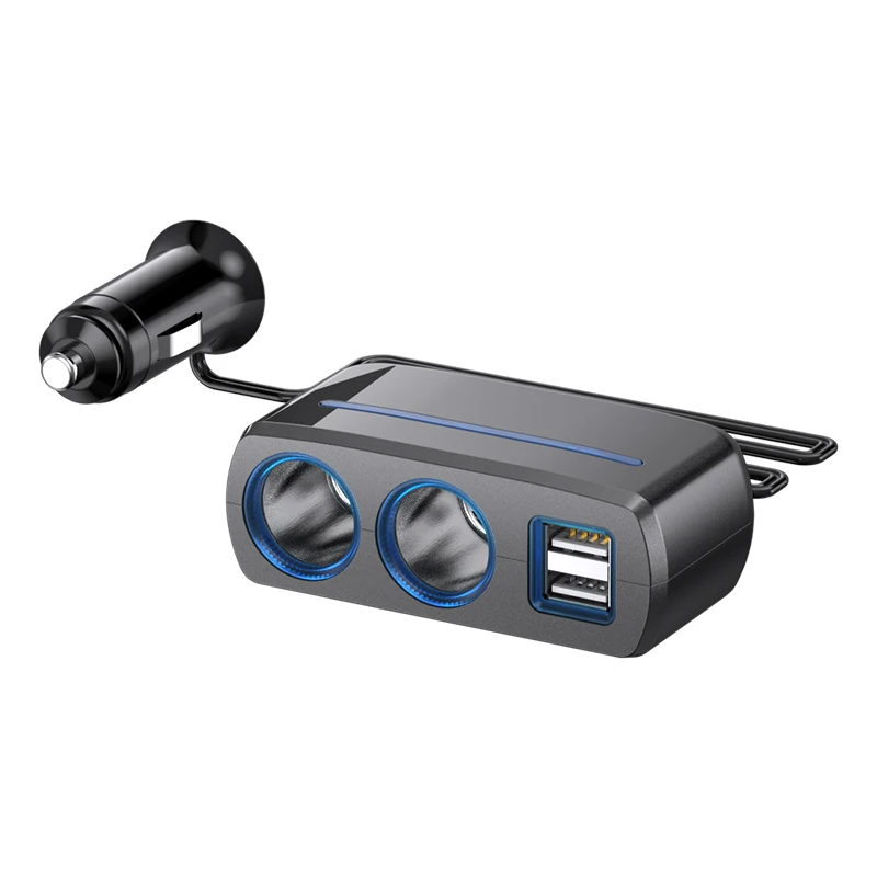 12V Dual USB Port Charger Power Adapter ABS 24V DC 2 Way Cigarette Lighter Socket Splitter car splitter