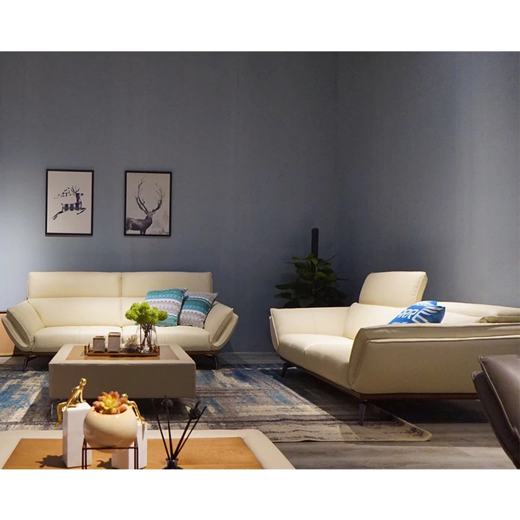 Wholesale factory directly genuine leather modern simple luxury furniture 3+2 seats farmhouse leather sofa