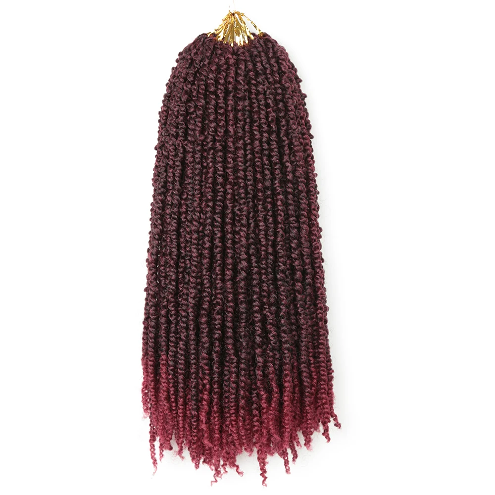 Passion Spring Twists Synthetic Crotchet Hair Extensions Ombre Crochet Braids Pre looped Fluffy Bomb Twist Braiding