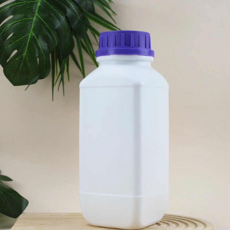 Empty White Screw Cap 1L 1000Ml HDPE Square Chemical Plastic Bottle