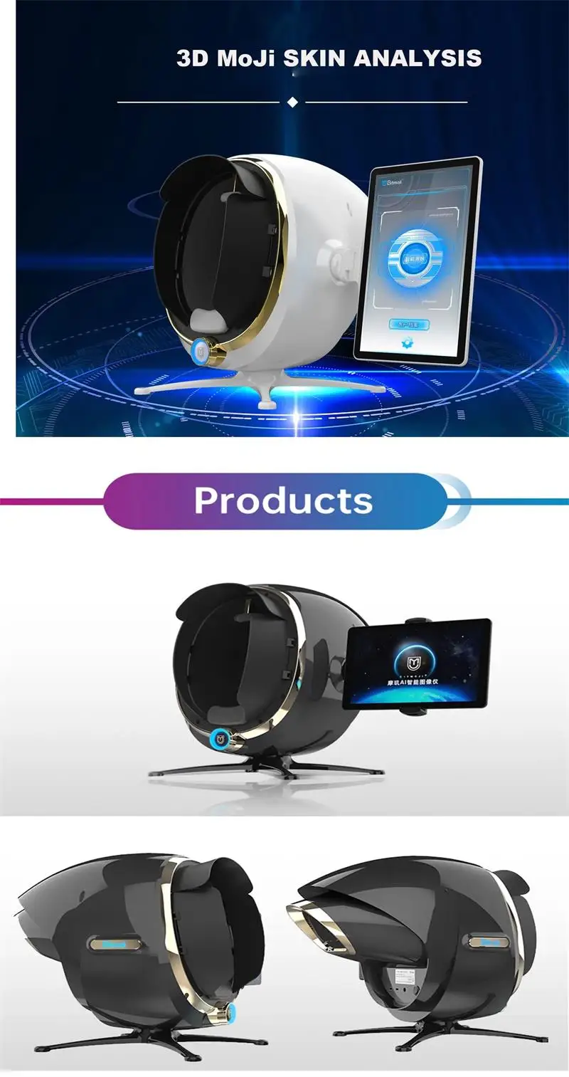 2023 Most Popular Multilingual Bitmoji AI Intelligent HD Camera Skin Analyzer Full Face Scan Magic Mirror Skin Analysis Machine