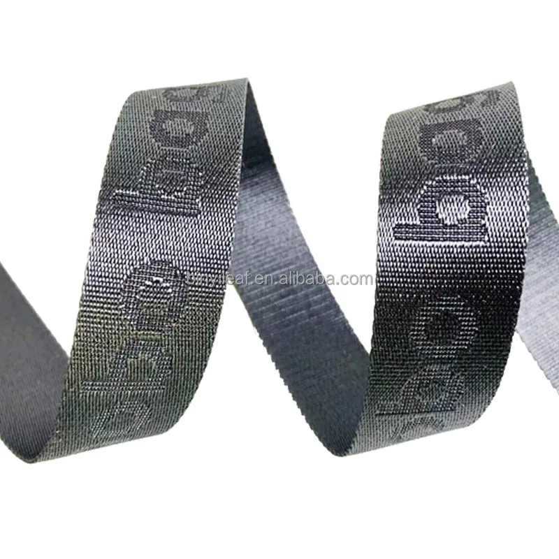 Factory Custom 38MM Embossed Woven Logo Recycled Polyester Webbing Tape Bag Strap Jacquard Durable Nylon Webbing For Shoes