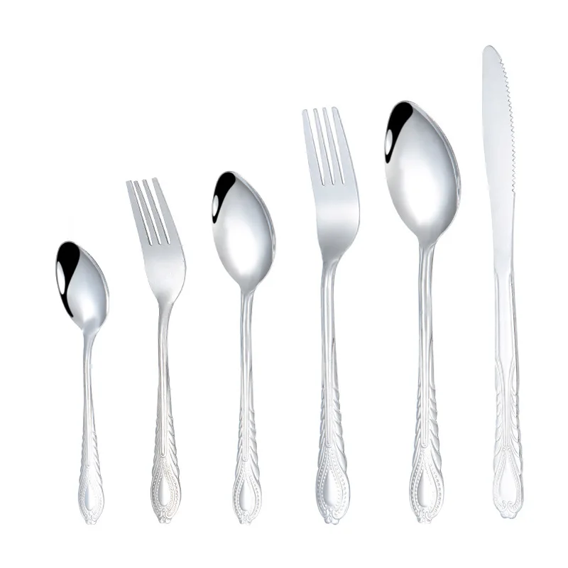 
China 2020 New Design Table Kitchen Ware Cutlery Set Phoenix Tail Stainless Steel Tableware 