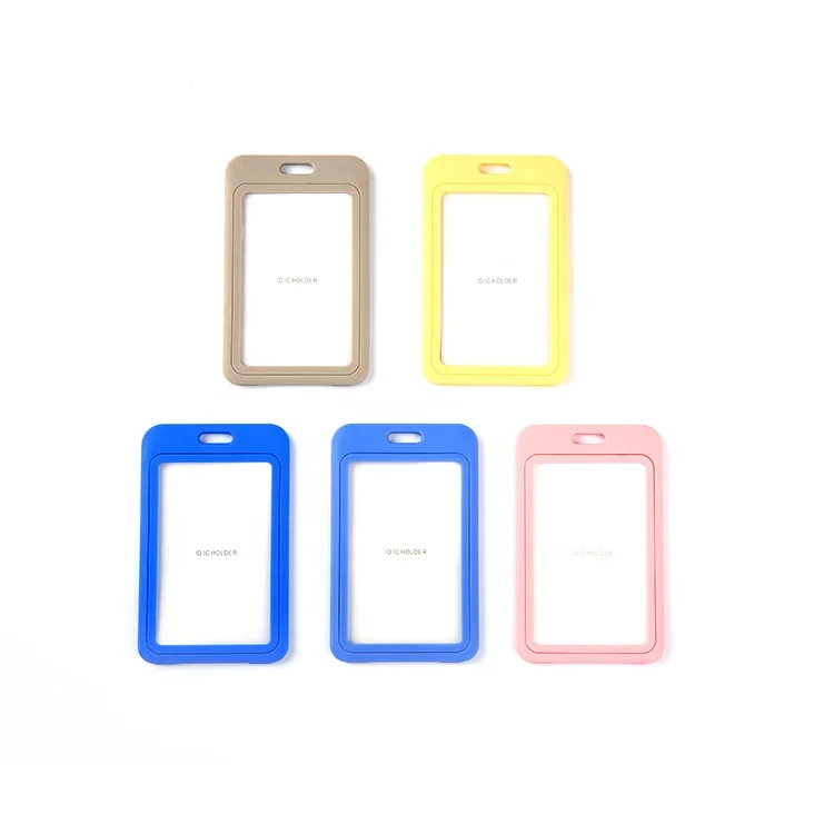 QORI costom color plastic id card holder metal name card holder