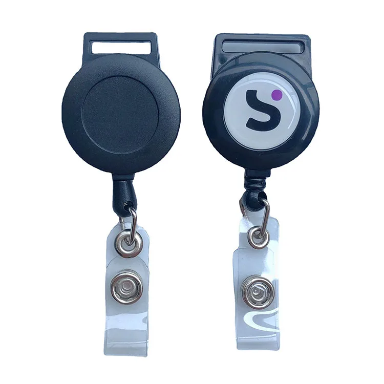 Wholesale round Plastic Yoyo Key Holder Sublimation Retractable Badge Reel with Metal Alligator Clip