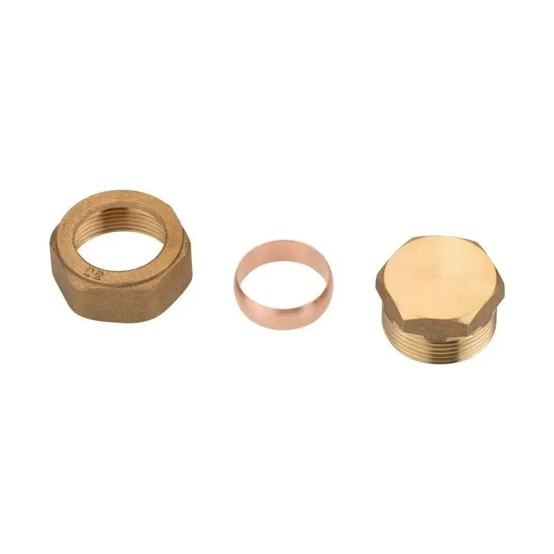 Brass Threaded Ferrule Water Heating Fittings Plug Brass Fittings Brass Bonnet Bolt Fitting