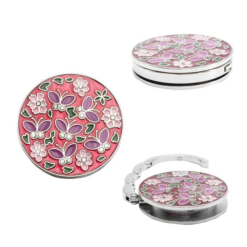 Custom Design Logo Metal Purse Hook Magnet Bag Hanger Handbag Hook Holder Purse Hooks for Table