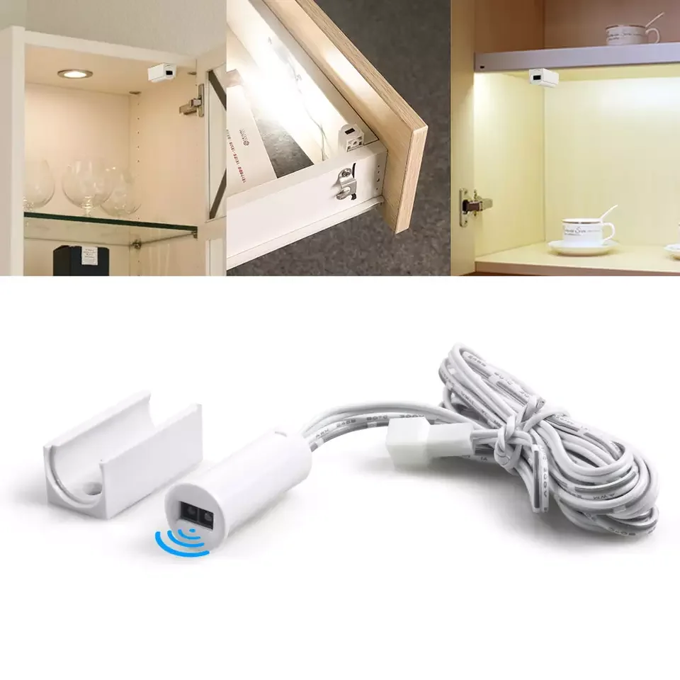 ESann DC12V 5A 60W Беспроводной светодиодный переключатель для шкафа с одним дверным датчиком