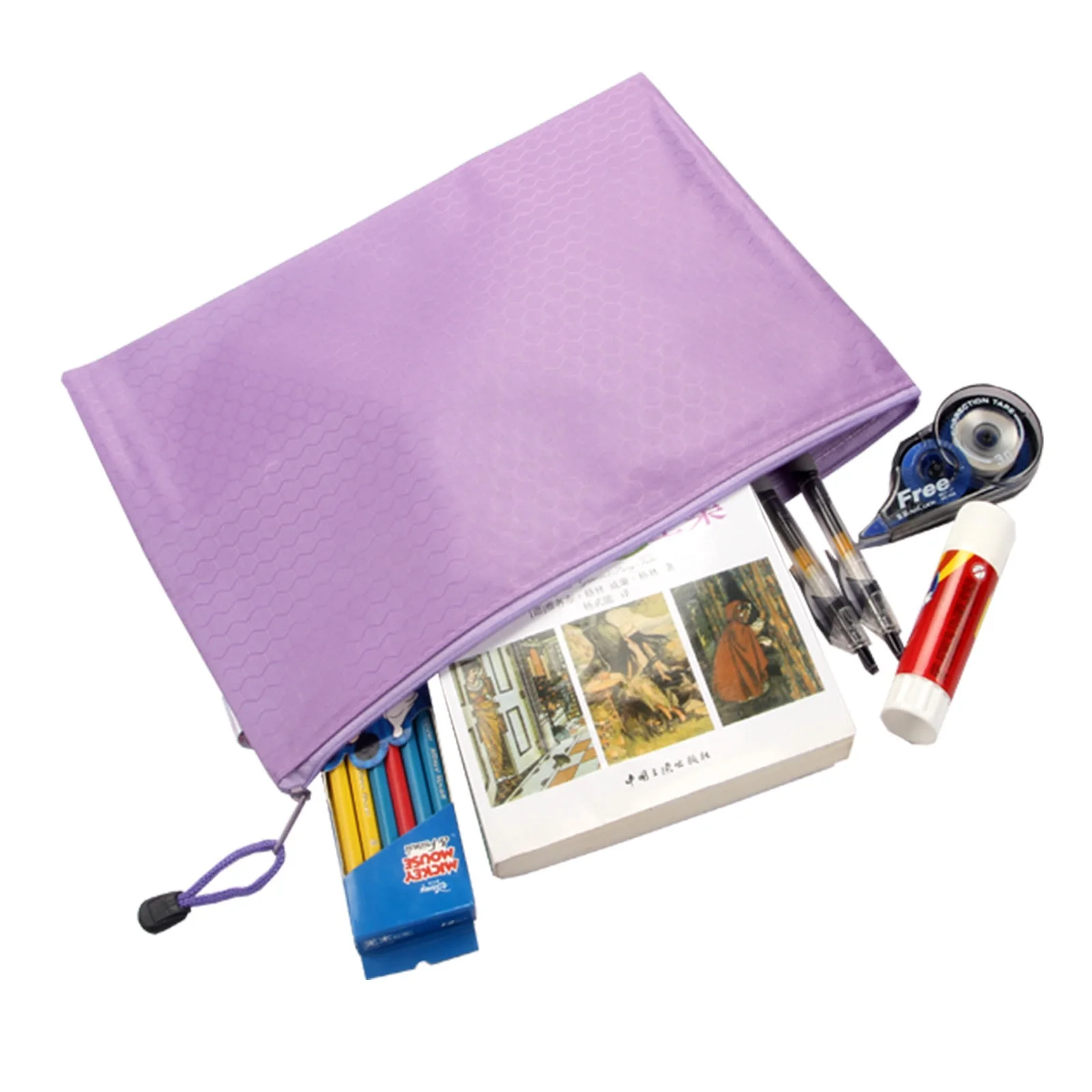 B4 Zipper Document Bag Canvas Custom Logo PVC File Bag Colorful Oxford Stationery Storage Pouch