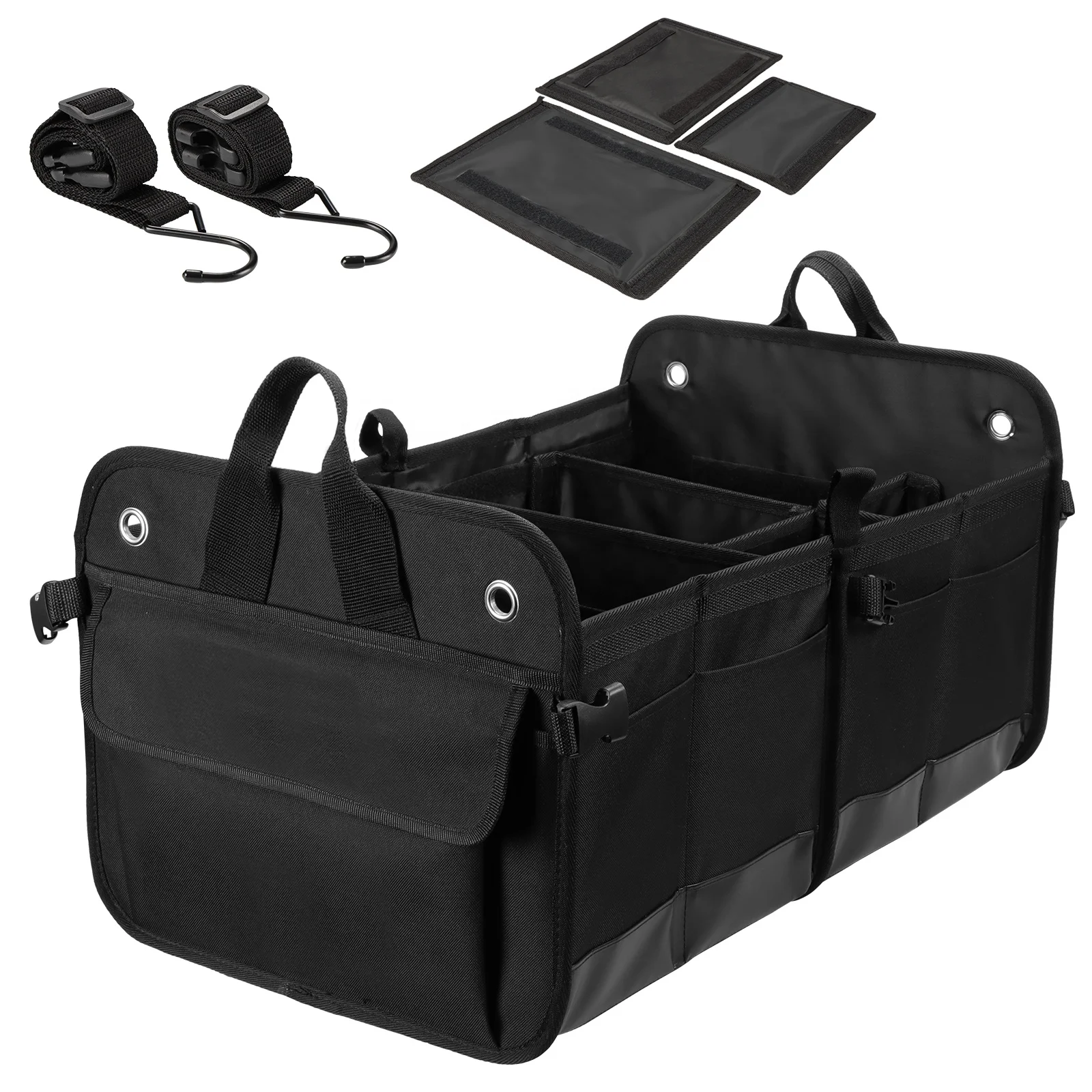 Бесплатная доставка к нам! Органайзер для багажника автомобиля-органайзер для багажника автомобиля складной с несколькими отделениями-регулируемые ремни крепления