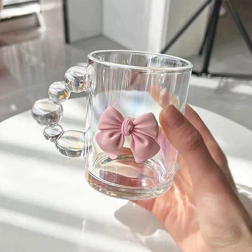 Big Size Cup Cute Creative Home Birthday Milk Cup Girl  Water Nice Coffee Student Gift Glass Mug With Handle