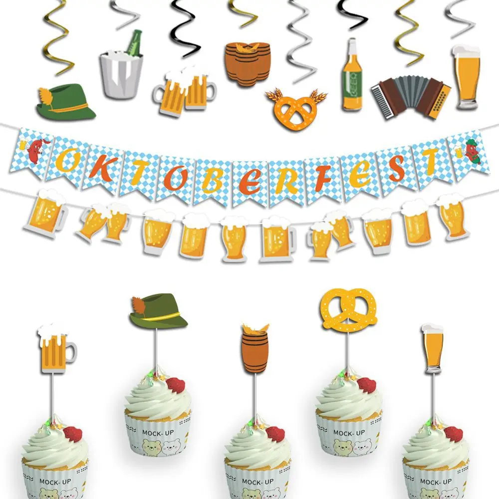 Ktoberfest Garland Bavarian German Party Bunting Banner  Photo Booth Props for German Beer Festival Party Background  Decoration