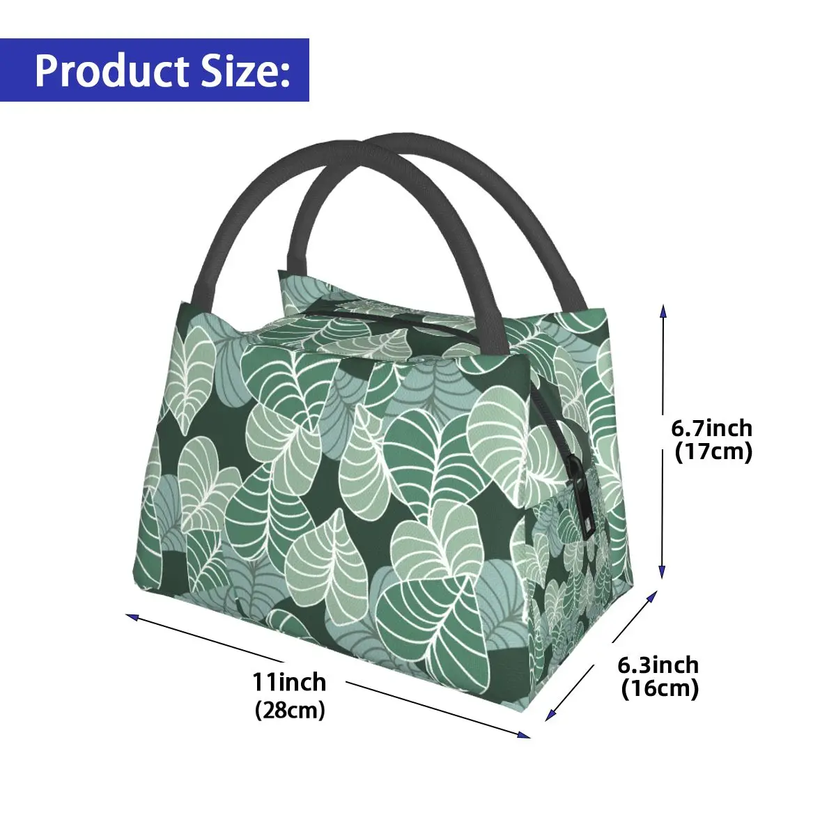 Polynesian Art Fashion Thermal Lunch Handbag Custom Hawaiian Taro Kalo Leaf Print on Demand Insulated Bags Insulated Cooler Bag