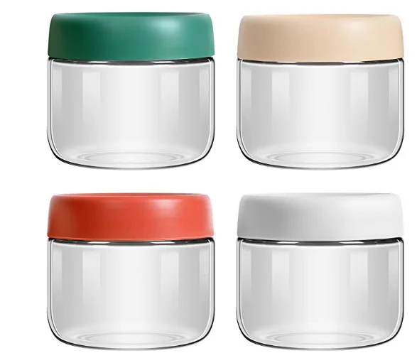 Portable Mason Jars for Overnight Oats with Lids in Vibrant Colors with Lids for Oatmeal Meal Prep Pudding Yogurt