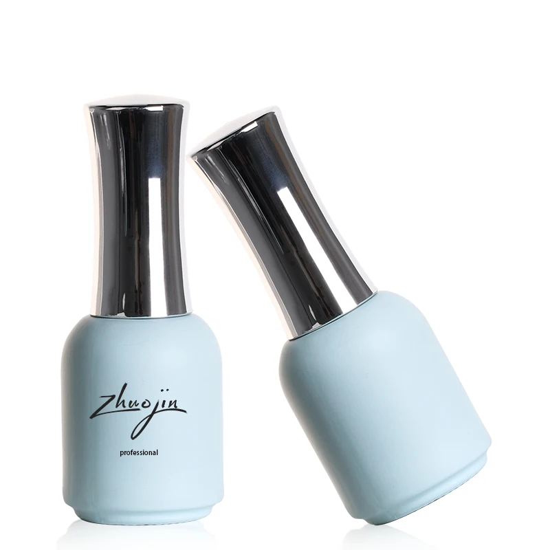 10ml Round Blue UV Coating Screw Cap Cosmetic Packaging Glass Nail Polish Gel Glue Bottle