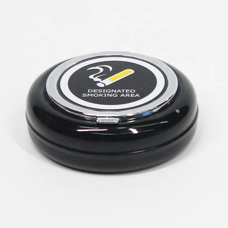 UKETA Custom logo Colorful Small Mini Tin Metal Design Pocket Cigarette Promotional Cheap Portable Ashtray